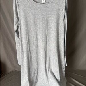 Light Gray Long Sleeve Swing Dress